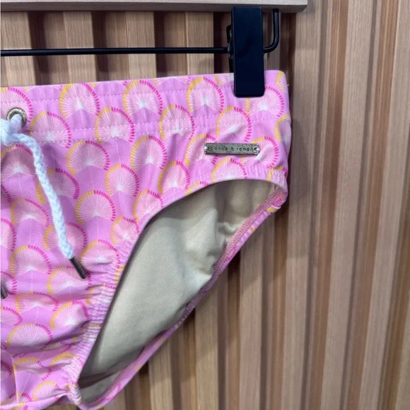 Parke & Ronen Pink Patterned Swim breif small - Picture 2 of 4